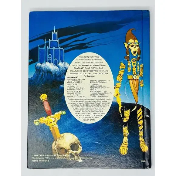 Advanced Dungeons & Dragons Fiend Folio RPG AD&D TSR 1981 #2012